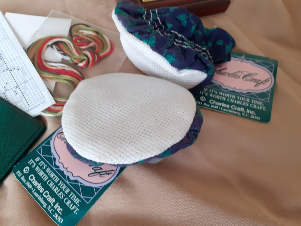 Cross stitch job lot bundle cc holder Framecraft, Charles Craft jar