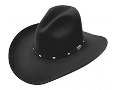 Stetson 4X Silver Mine Black Buffalo Felt Cowboy Western Hat - Size 7