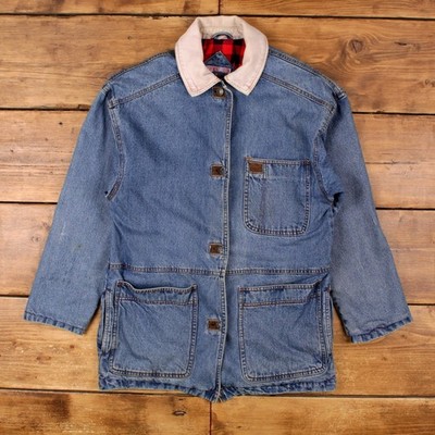 Vintage Current Seen Workwear Jacke M 90s Denim Chore Barn Coat Blau Damen