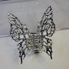 Metal Butterfly Hair Clip Silver Elegant Hair Claw Non Slip Fairycore Princess
