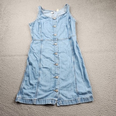 Levi's Alisha Mini Denim Dress Womens Medium Blue Button Sleeveless