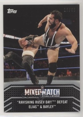 2018 Topps WWE Women's Division Mixed Match Silver 15/50 Rusev Elias #MM-17 0c6