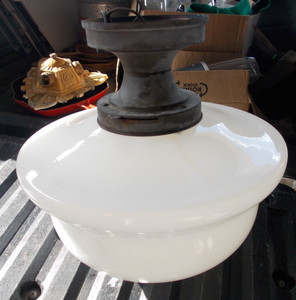 Vintage large School House/Library/Courthouse Milk Glass Ceiling light