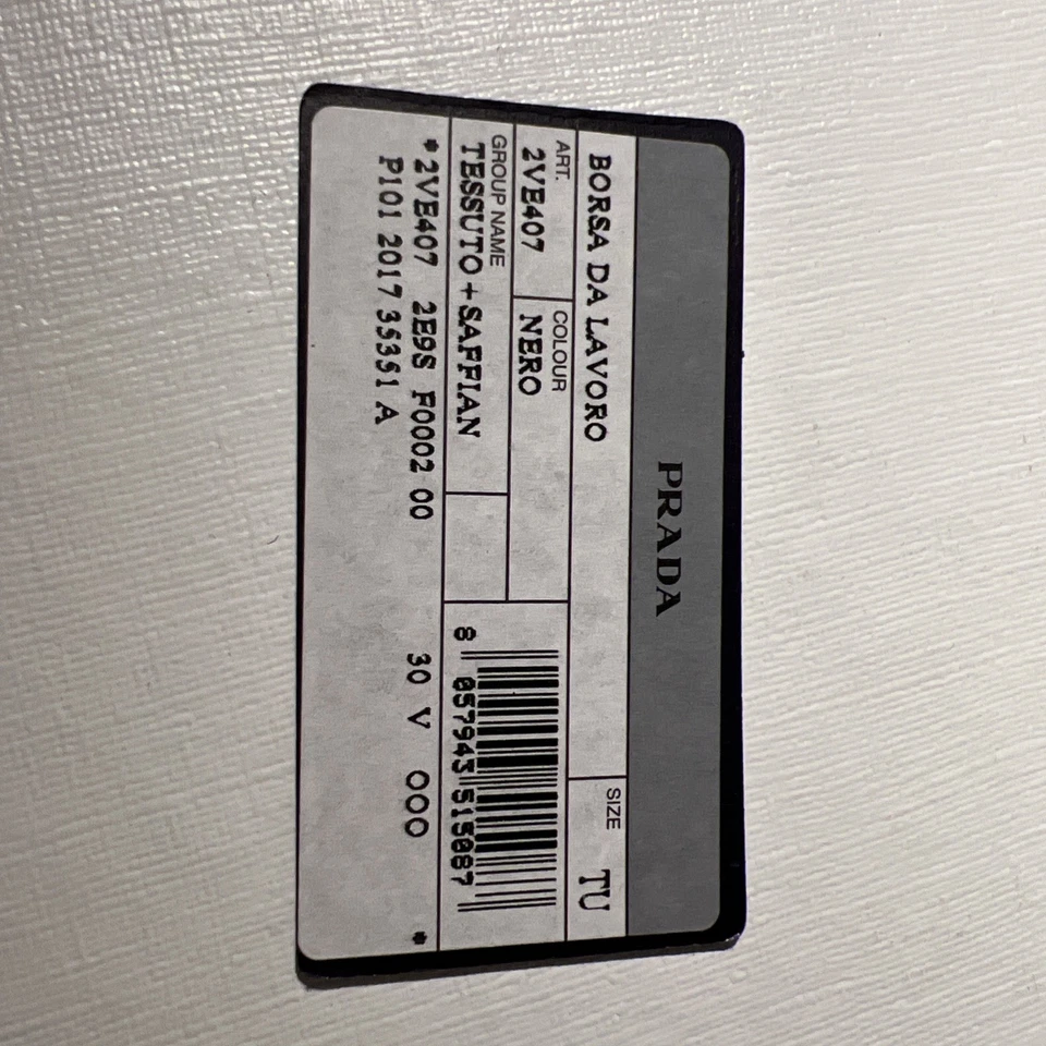 Bolsa de trabajo Prada 2VE407 Nero Tessuto + Saffiano — Juego de bloqueo combinado a 00 Foto 4 de 4