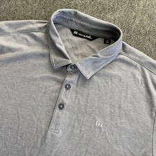 Travis Mathew Polo Shirt Mens Size XL Bluish Gray Golf Cotton Polyester Casual