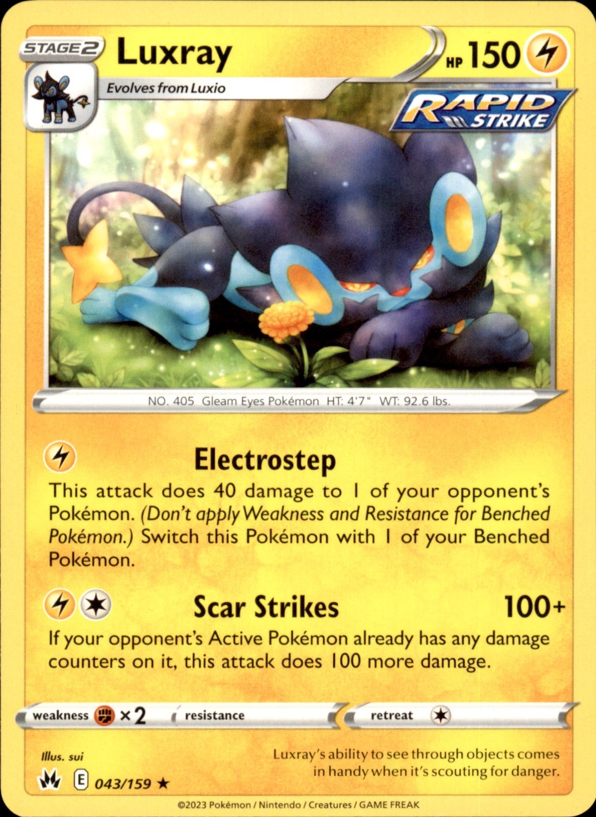 Luxray (43) 043/159 Rare - Pokemon SWSH: Crown Zenith