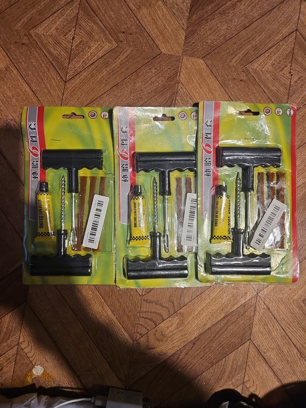 Tire Repair Kit with Rope Glue Tubeless Car/Motorcycle/E-Bike. 3 New Packs