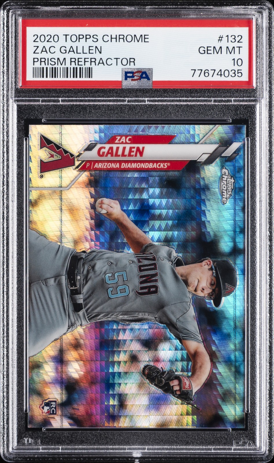 2020 TOPPS CHROME PRISM REFRACTOR #132 ZAC GALLEN ROOKIE RC PSA 10