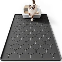 Katzenklo Matte Silikon Rutschfest 61X41Cm Streu Auffangen Wasserdicht Schwarz