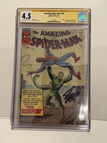 Marvel Comics The Amazing Spider-Man #20 CGC 4.5 1965 Signed Stan Lee Key Issue