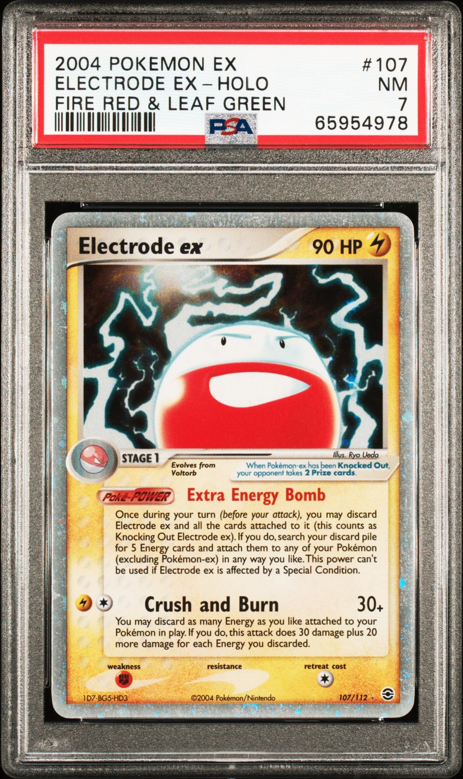 Electrode EX Holo 107 Fire Red & Leaf Green Pokemon PSA 7
