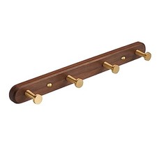 Wall Mounted Coat Rack, Metal Wood with 4 Hooks 4 Hooks - Round Shape