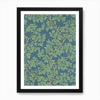 Japanese Cypress tree Vintage Botan Framed Wall Art Poster Canvas Print Picture