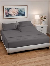 Split Head King Sheets Set - Top Split King Sheets for Adjustable Beds Easy-F...