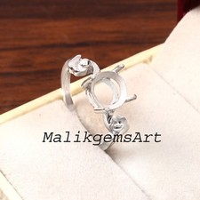 Round Cut Semi Mount Ring 925 Sterling Silver Round Setting Semi Mount Ring 45