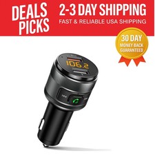 Wireless Bluetooth FM Transmitter with USB Charging Ports  LED Display for Cars