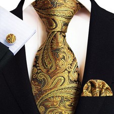 Men's Paisley Necktie Set 8cm Jacquard Wedding Business Suit Accessory Gift Ties