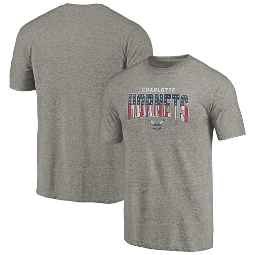 Graues Charlotte Hornets Freedom Tri-Blend T-Shirt für Herren