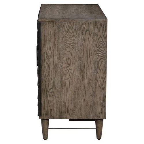 Uttermost Shield 2-Door Farmhouse Wood and Metal Cabinet in Brown/Gray - Picture 6 of 10