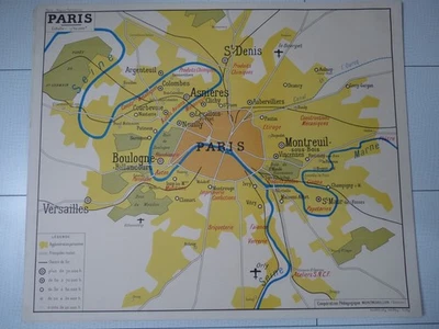Carte scolaire de géographie Paris/Région parisienne - Montmorillon - Photo 1/2
