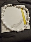 19"  Vintage Necklace White Round Ball and Disk Beaded Used Retro Costume  — photo 4
