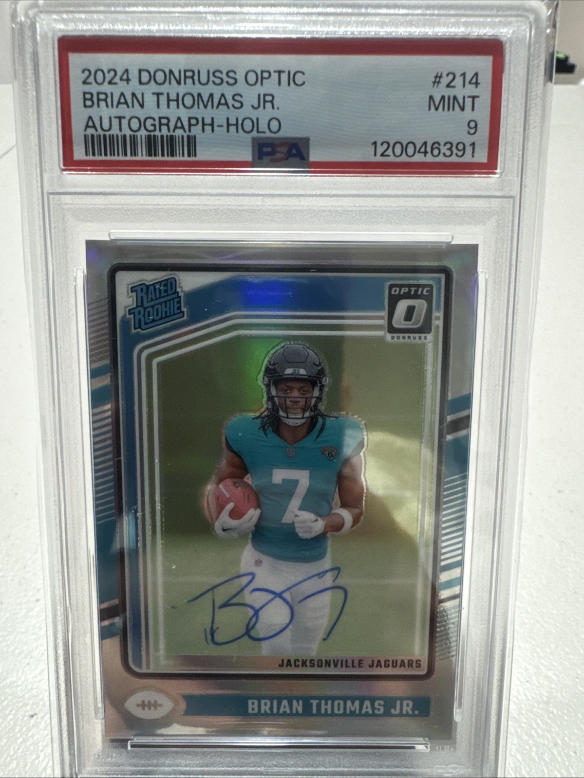2024 Panini Donruss Optic - Rated Rookie Brian Thomas Jr. #214 Holo Auto /150 RC