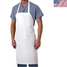 Durable 35"L x 28"W White Cotton Kitchen Apron - Personalize Your Culinary Style