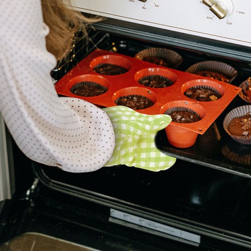 4 Pezzi Guanti Isolanti Bambino Bambino Guanti da Forno Resistenti al Calore - Foto 12 di 12