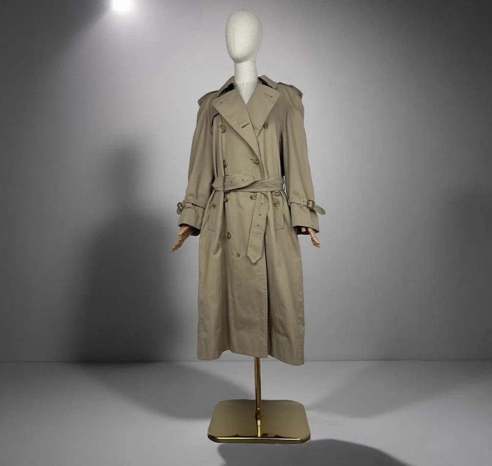 Burberry Тренч знаковый бежевый двубортный винтажный Nova чек женщин 12 - Изображение 2 из 4