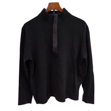 Preppy Hugo Boss Mens Black Quarter Zip Pullover Regular Fit Knit Sweater L