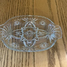 Vintage Anchor Hocking Glass Divided Relish Dish Tray