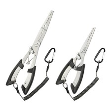 2PCS Stainless Steel Fishing Pliers with Lanyard, HIA Nose Pliers Fishing Hook R