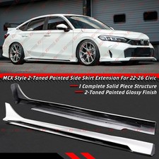For 2022-26 Honda Civic Mcx Style Pearl White Black 2 Tone Side Skirt Extension
