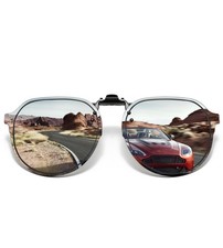 Clip on Retro Round Sunglasses Flip Up Metal UV400 TAC Polarized - Fits Glasses