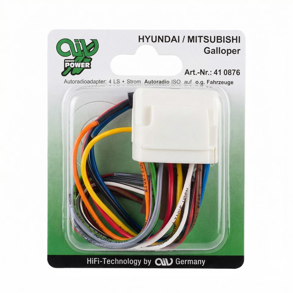 AIV Autoradio Adapter ISO auf Hyundai Mitsubishi Galloper Car HiFi Kabel Audio - Bild 1 von 1