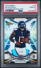 2015 TOPPS FINEST #110 KEVIN WHITE GEM MT PSA 10 DIAMOND REFRACTOR ROOKIE /60