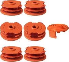 WA0007/50022833 Trimmer Spool Line 6 Spool+1 Cap 0.065" 16ft for Worx WG116-183