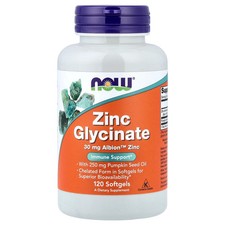 Now Foods Zinc Glycinate 120 Softgels GMP Quality Assured