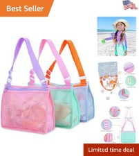 Adjustable Kids Beach Toy Mesh Bags - Perfect for Shells Accessories