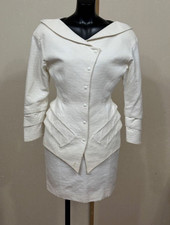 Thierry Mugler White Suit Jacket Skirt Set size 9AR