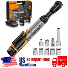 3/8" Cordless Ratchet Wrench Set, 60Ft-Lbs(80N.M) Electric Ratchet, 12V Extended