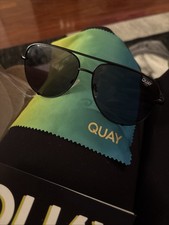 QUAY High Key Mini 1212 Aviator Sunglasses Black Fade Unisex Shades