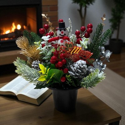 Grabtopf Weihnachten Gedenken, Gesteck zur Erinnerung Hommage Blumen, 7