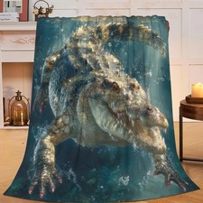 Crocodile Throw Blanket Alligator Fleece Plush Soft Warm Animal 40x50 Inch
