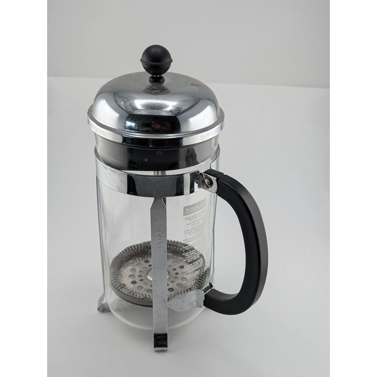 Bodum Glass French Press Coffee Maker Stainless Steel Black Handle