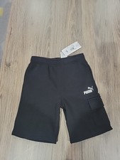 Puma Essential Basics Poly Fleece Boys Shorts. Black. Size 6
