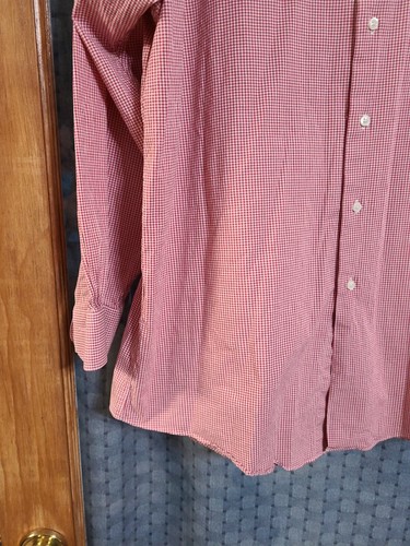 Brooks Brothers Shirt Mens 16.5 32/33 LS Button Up Red Check Stretch EUC - Picture 6 of 8