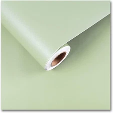 Sage Green Wallpaper Stick and Peel 12"X80" Self Adhesive Matte Light Green Cont