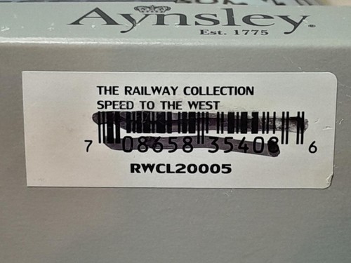 Taza Aynsley SPEED TO THE WEST Bone China Colección Ferrocarril Caja Original - Imagen 9 de 9