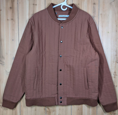 CRIQUET Austin Quilted Bomber Jacket Snap XXL Field Work Ranch Brown 2X